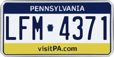 PA license plate LFM4371