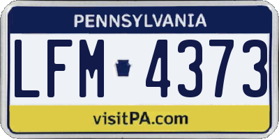PA license plate LFM4373