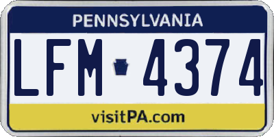 PA license plate LFM4374