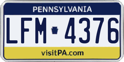 PA license plate LFM4376