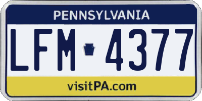 PA license plate LFM4377