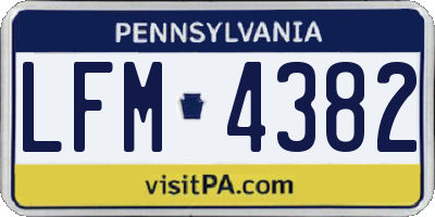 PA license plate LFM4382