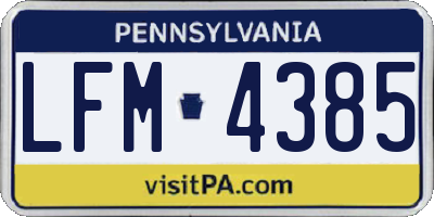 PA license plate LFM4385
