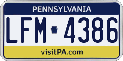 PA license plate LFM4386