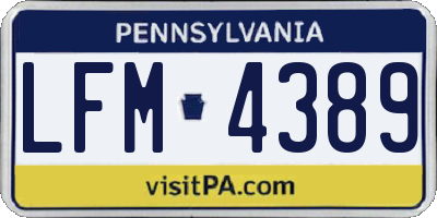 PA license plate LFM4389