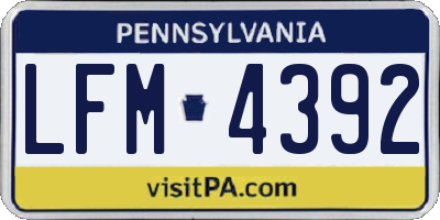 PA license plate LFM4392