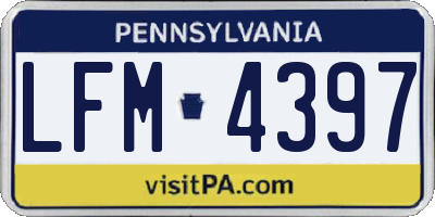 PA license plate LFM4397