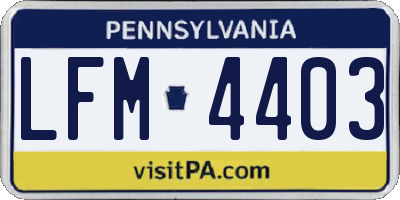 PA license plate LFM4403
