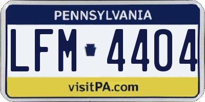 PA license plate LFM4404
