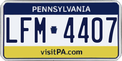 PA license plate LFM4407