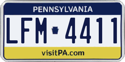 PA license plate LFM4411