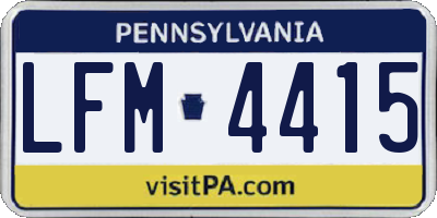 PA license plate LFM4415