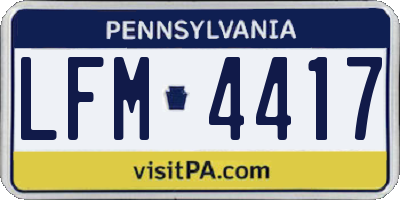 PA license plate LFM4417