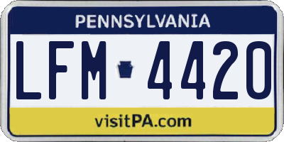 PA license plate LFM4420
