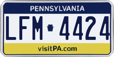 PA license plate LFM4424