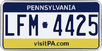 PA license plate LFM4425