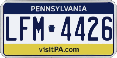 PA license plate LFM4426
