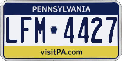 PA license plate LFM4427