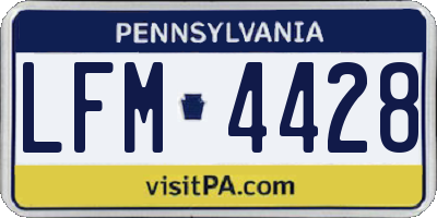 PA license plate LFM4428