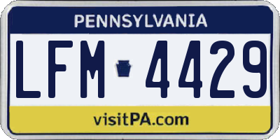PA license plate LFM4429