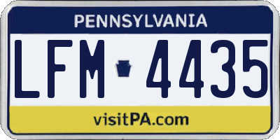 PA license plate LFM4435