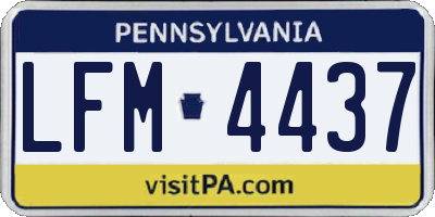PA license plate LFM4437