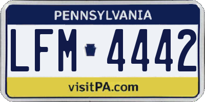 PA license plate LFM4442