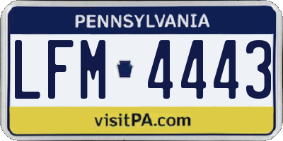 PA license plate LFM4443
