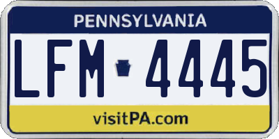 PA license plate LFM4445