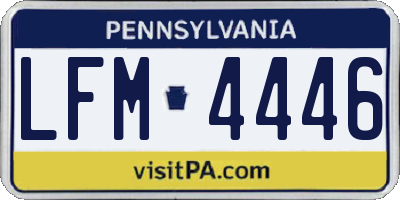 PA license plate LFM4446