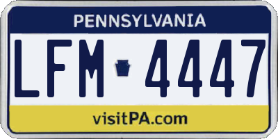 PA license plate LFM4447
