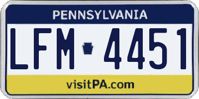 PA license plate LFM4451