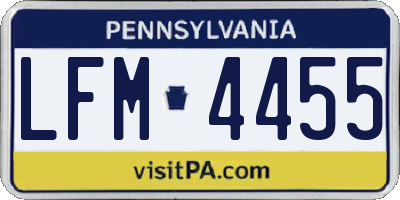 PA license plate LFM4455