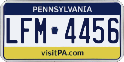 PA license plate LFM4456