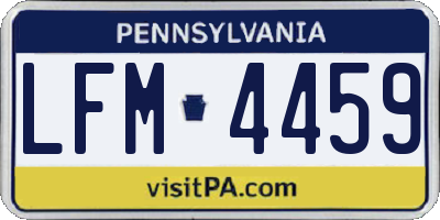 PA license plate LFM4459