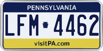 PA license plate LFM4462