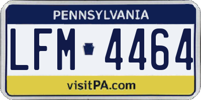 PA license plate LFM4464