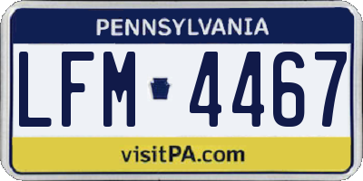 PA license plate LFM4467