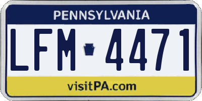 PA license plate LFM4471