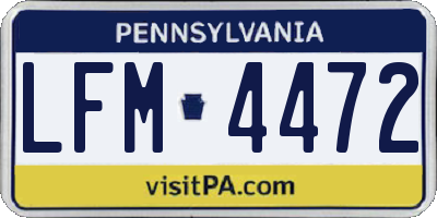 PA license plate LFM4472