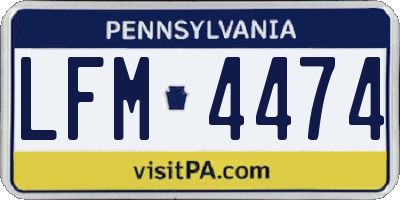 PA license plate LFM4474