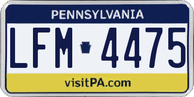 PA license plate LFM4475