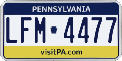 PA license plate LFM4477