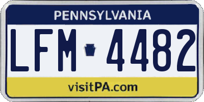 PA license plate LFM4482