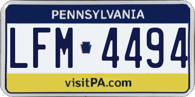PA license plate LFM4494
