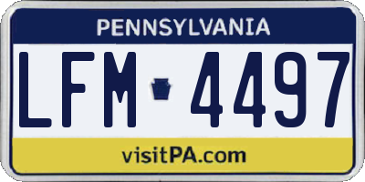 PA license plate LFM4497