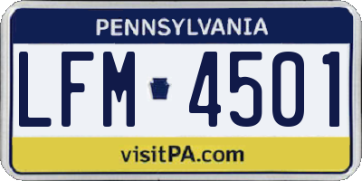 PA license plate LFM4501