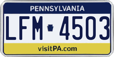 PA license plate LFM4503