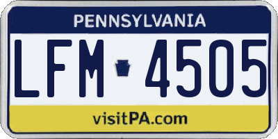 PA license plate LFM4505