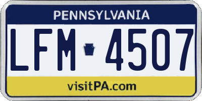 PA license plate LFM4507